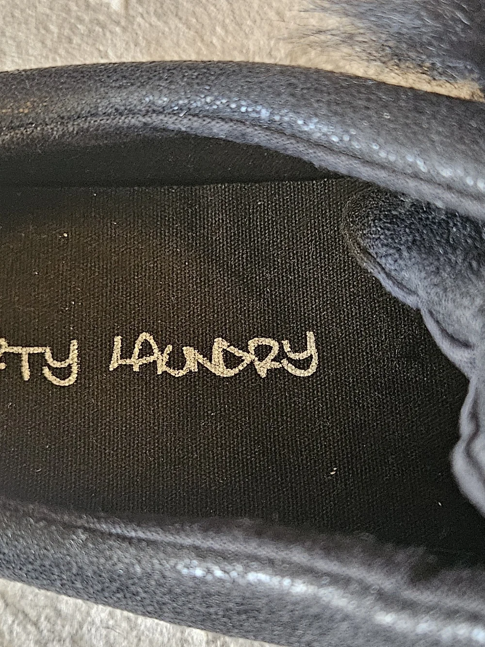 Dirty Laundry Black Faux Fur Slip-On Sneakers
